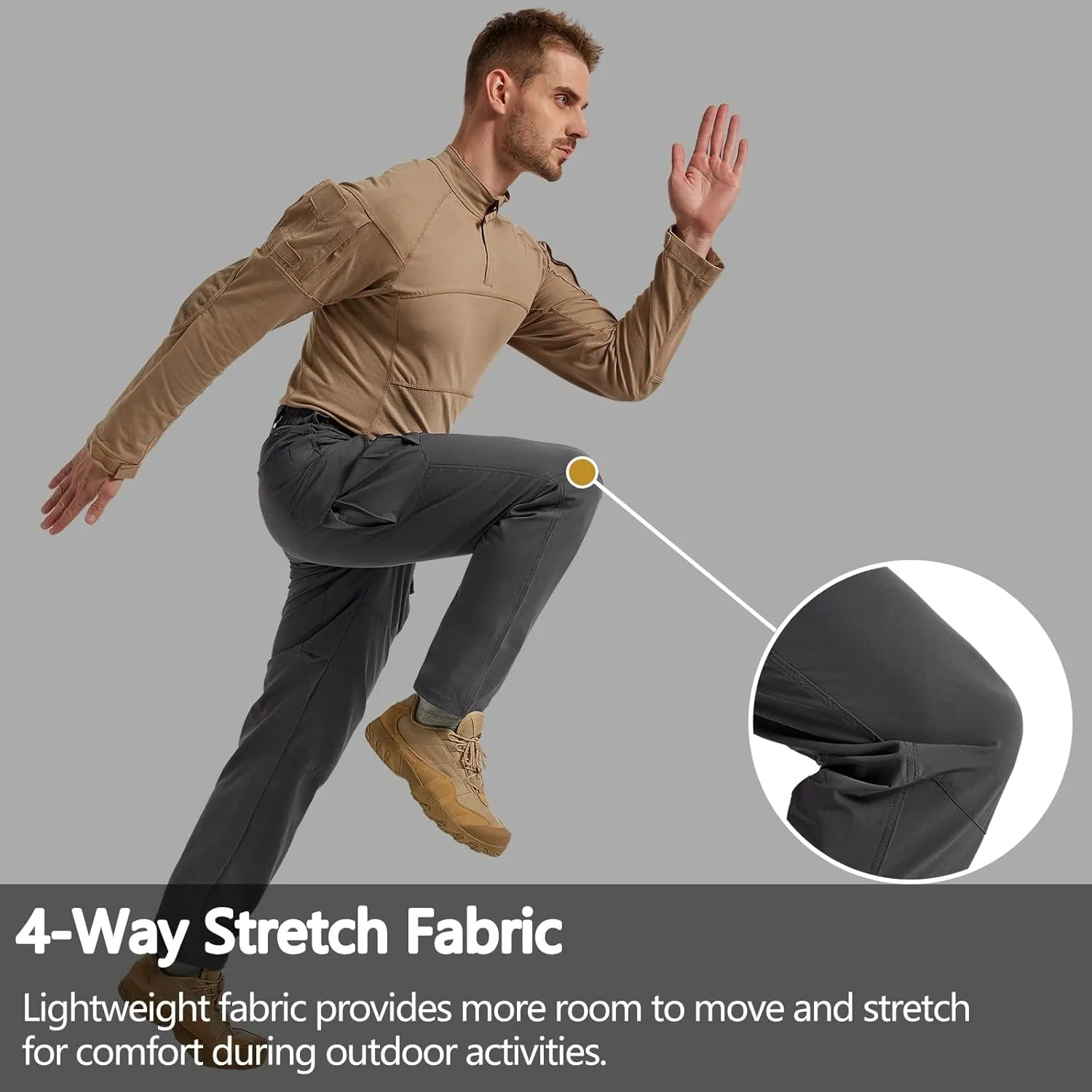Men's Quick Dry Cargo Pants Water Resistant Tactical Pants Lightweight Stretch Outdoor Work Hiking Pants