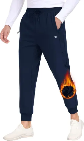MoFiz Men's Hiking Pants Winter Fleece Windbreak Water Resistant Men's Joggers Pants Warm Running Pants