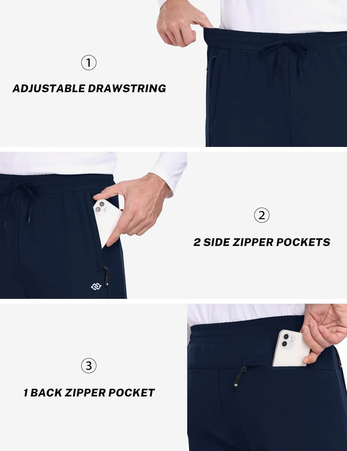 MoFiz Men's Hiking Pants Winter Fleece Windbreak Water Resistant Men's Joggers Pants Warm Running Pants