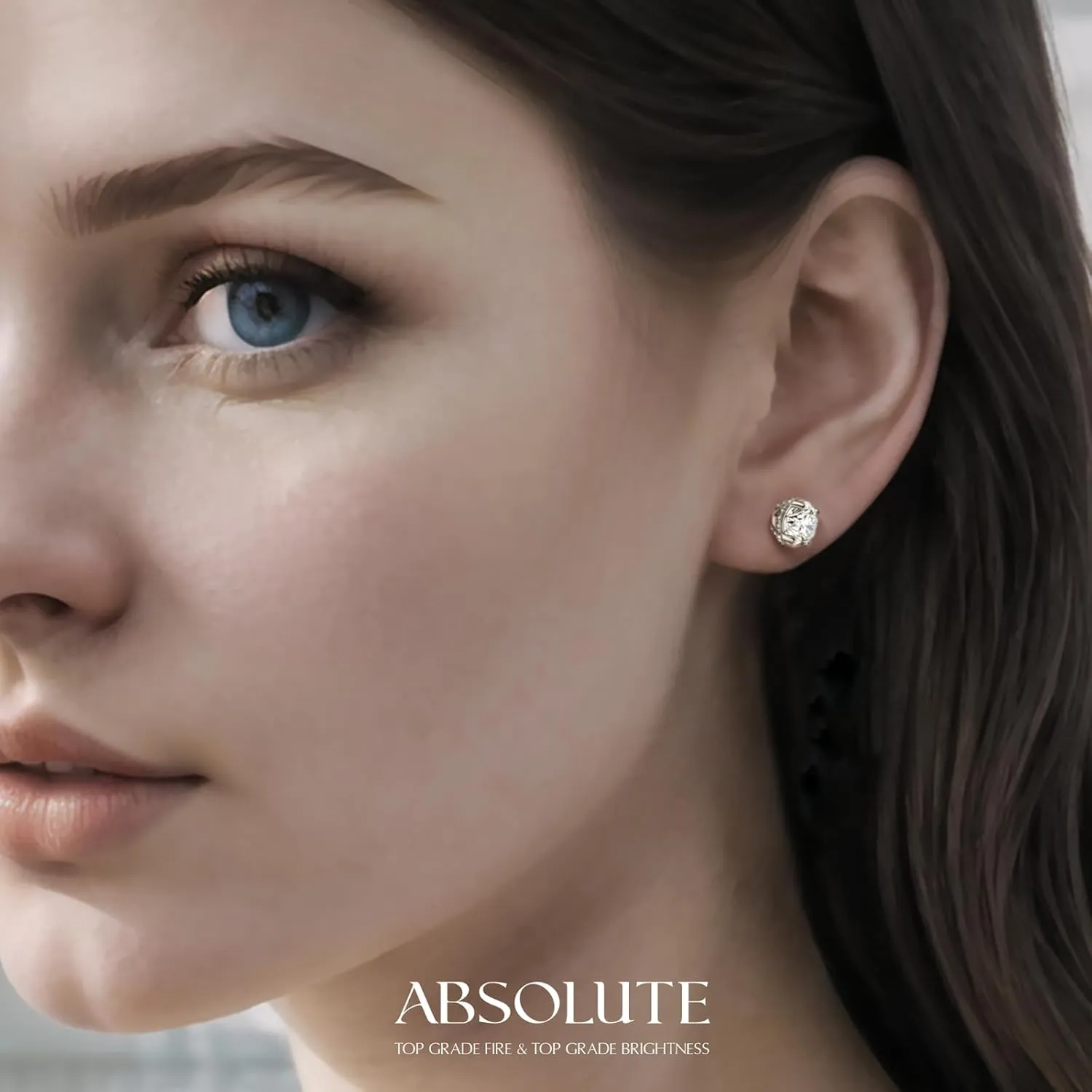 Moissanite Earrings Studs Sterling Silver Stud Earrings for Women 2 Carat S925 Earrings Hypoallergenic Gold Earring for Women Studs