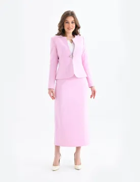 NDL Women Pink Women's Suit with Pencil Skirt - Sabadell