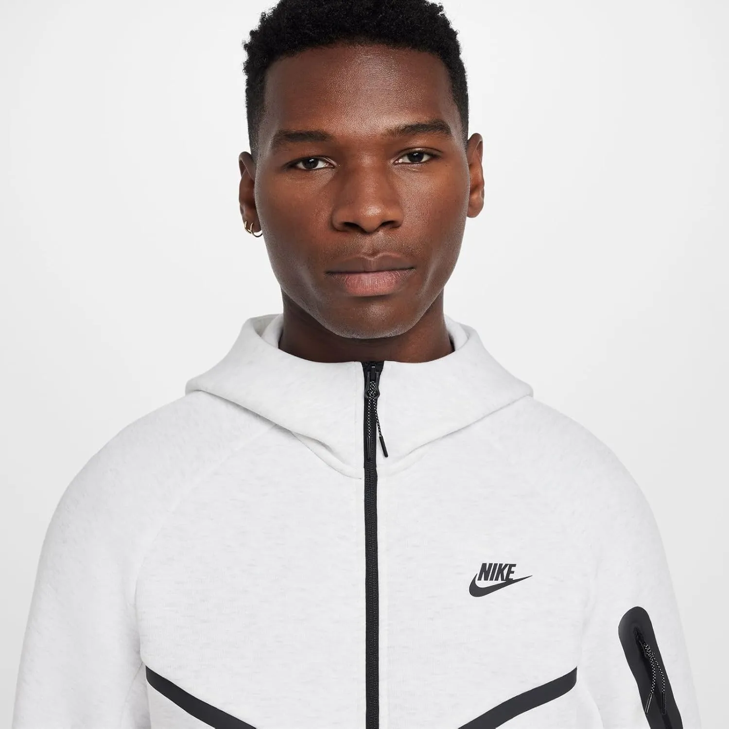 Nike Tech Men's Full-Zip Windrunner Hoodie (HV0949-051, Birch Heather/Black)