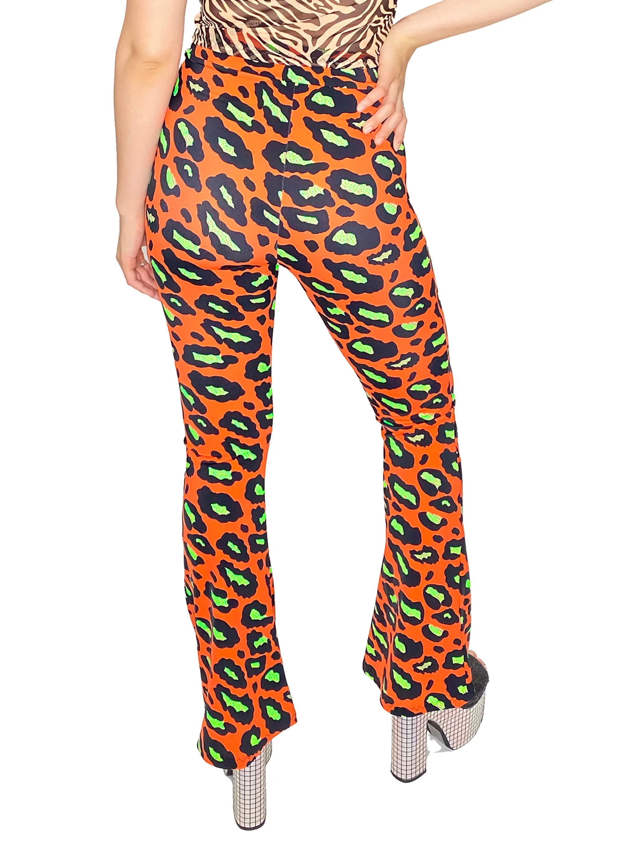 Orange Leopard Bell Bottoms