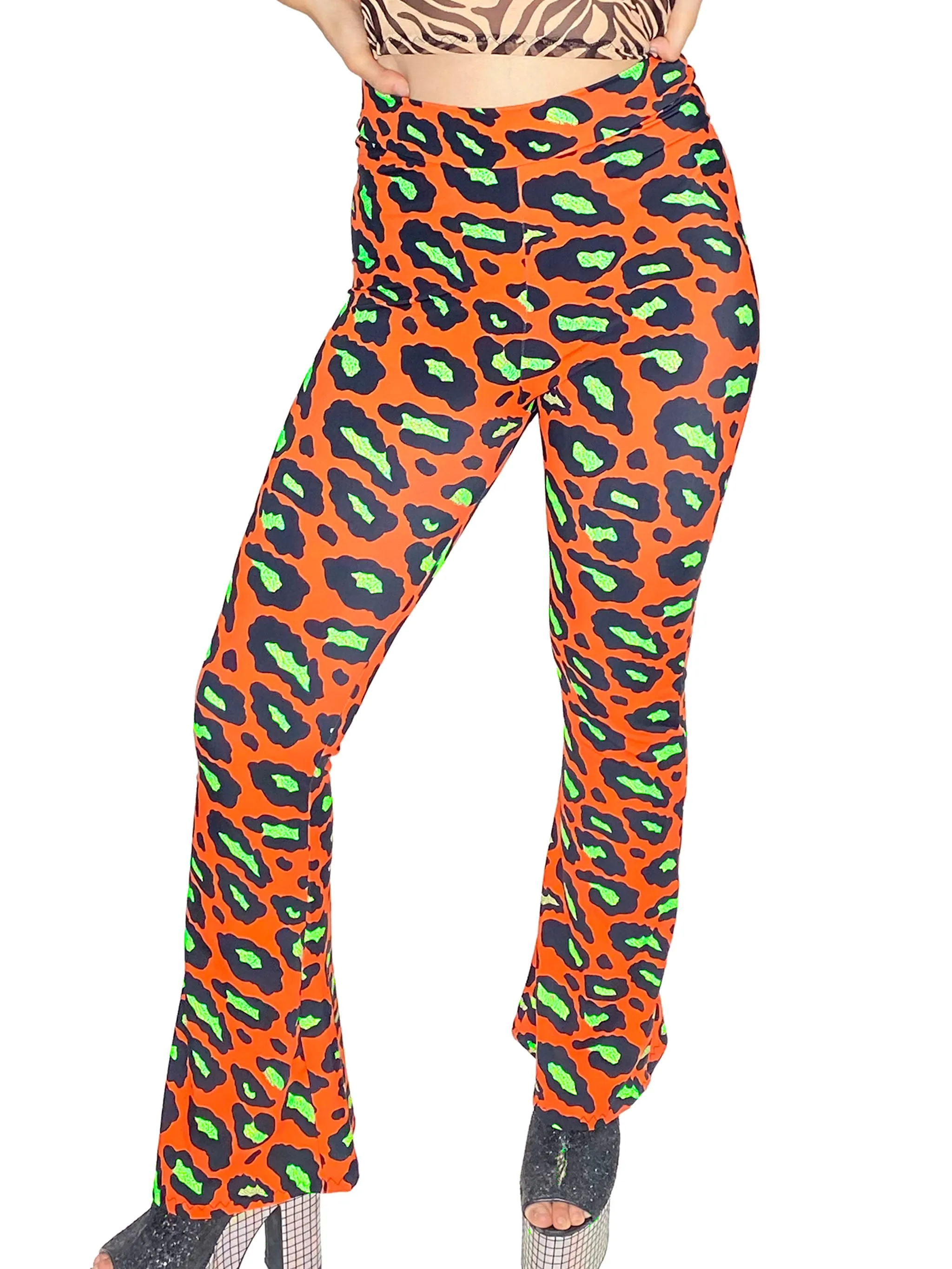 Orange Leopard Bell Bottoms