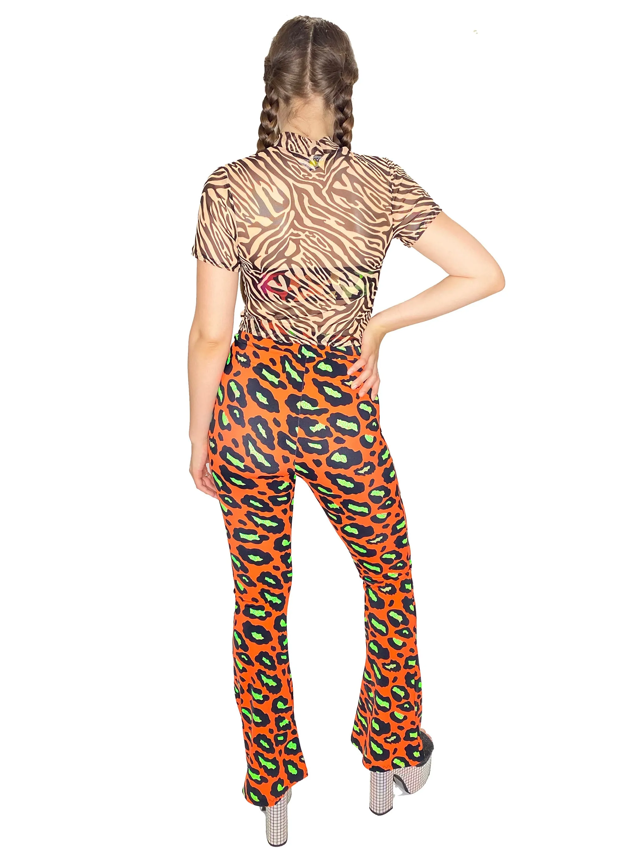 Orange Leopard Bell Bottoms