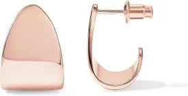 PAVOI 14K Gold Plated 925 Sterling Silver Posts Chunky Hoop Earrings | Statement Huggie Hoops for Women | Lightweight Rose Gold Dome Earrings