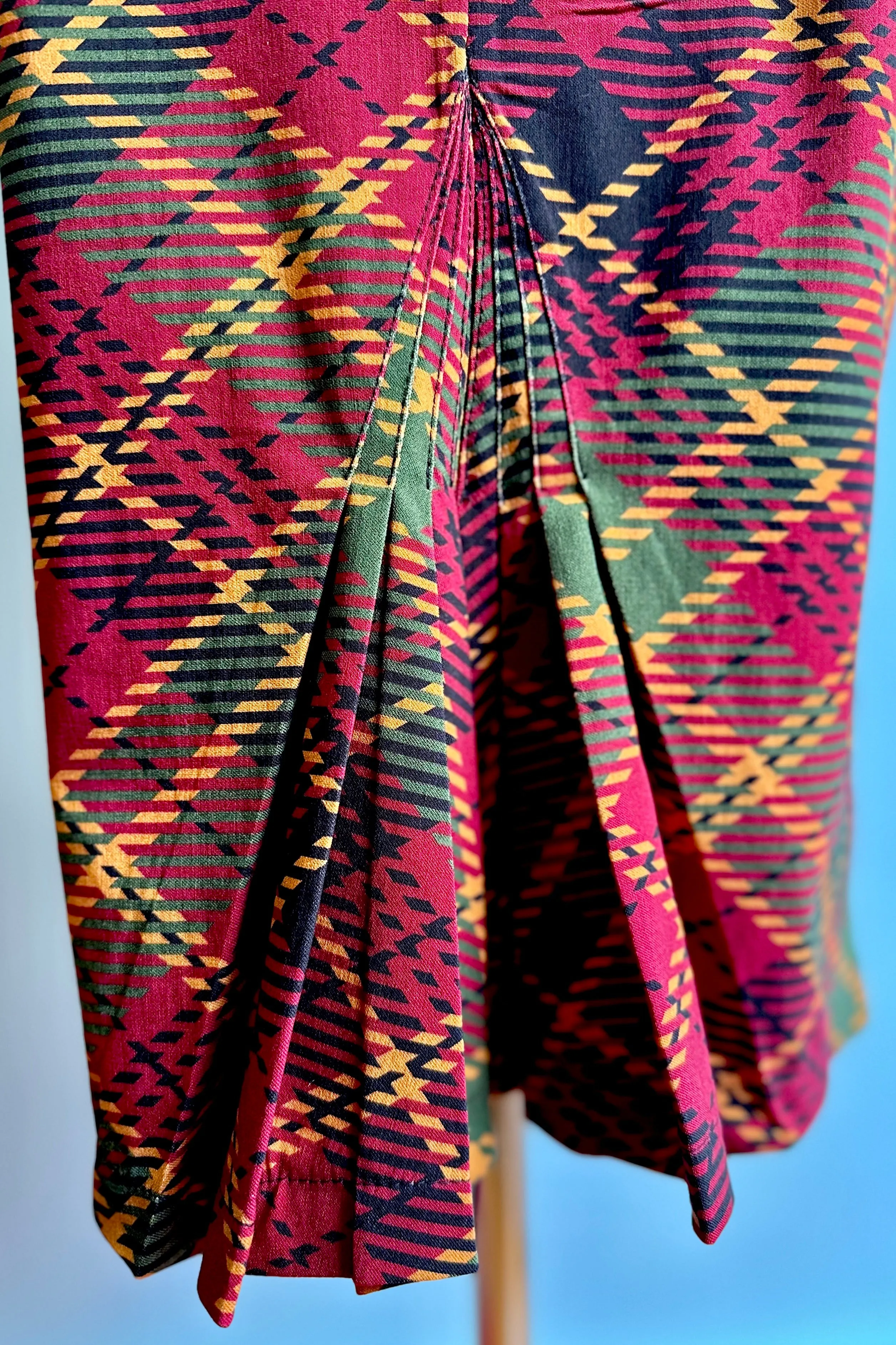 Red & Green Plaid Pencil Skirt