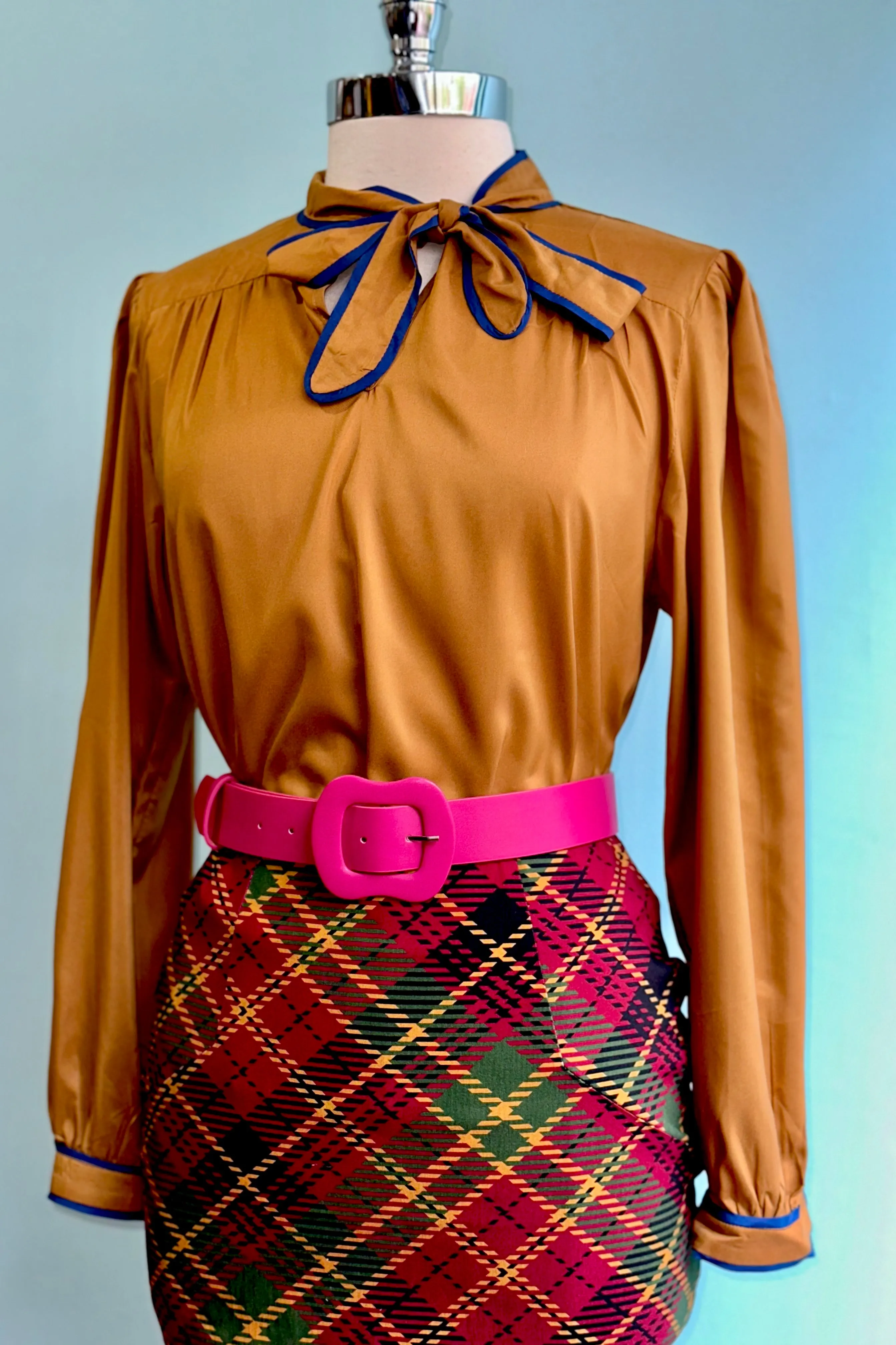 Red & Green Plaid Pencil Skirt
