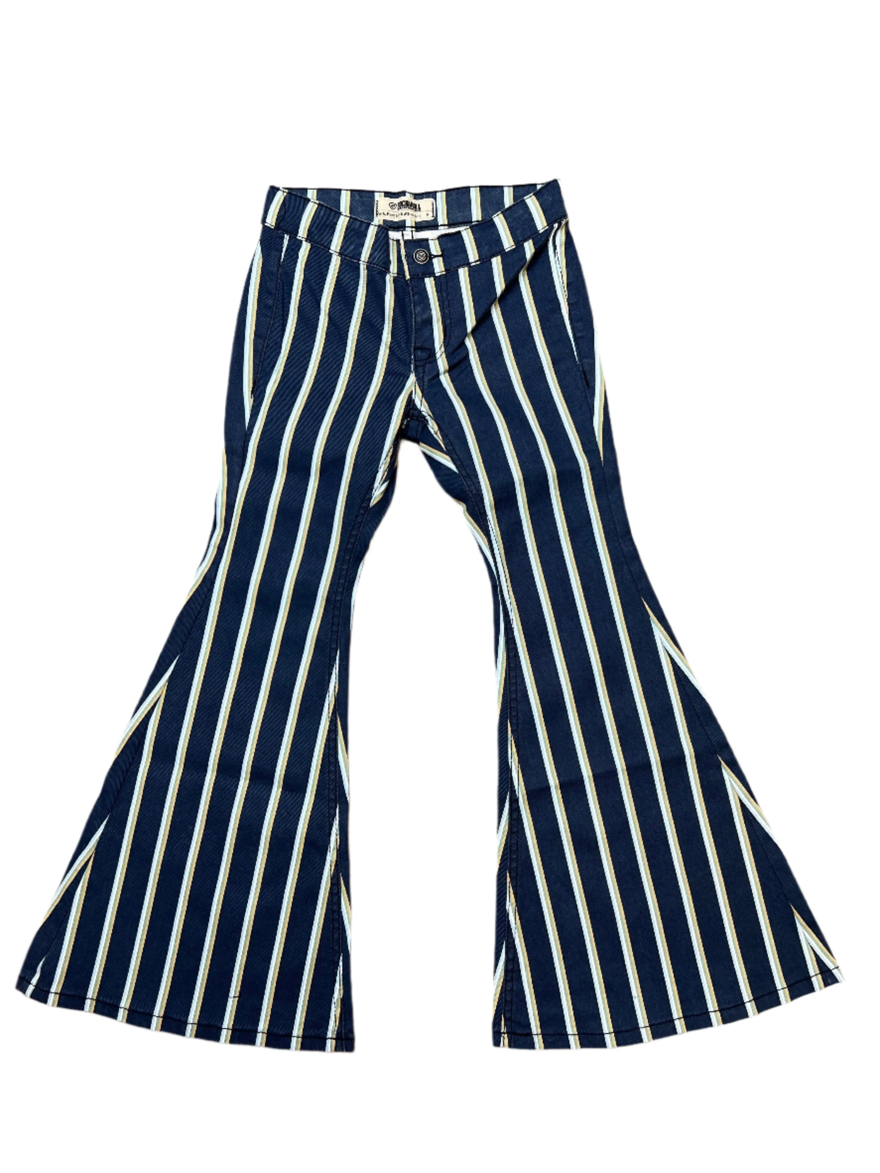 Rock & Roll Denim Girl's Bell Bottom Night Blue Striped Jeans G5B2726