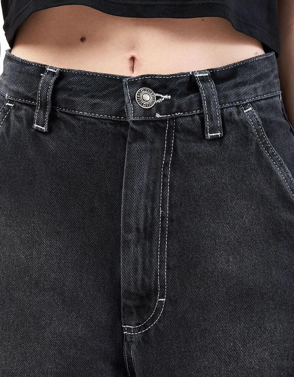 Route One Super Baggy XL Denim Bermuda Shorts - Washed Black