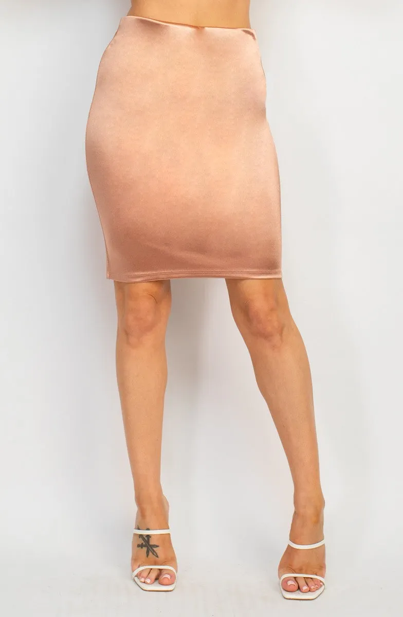 satin pencil skirt