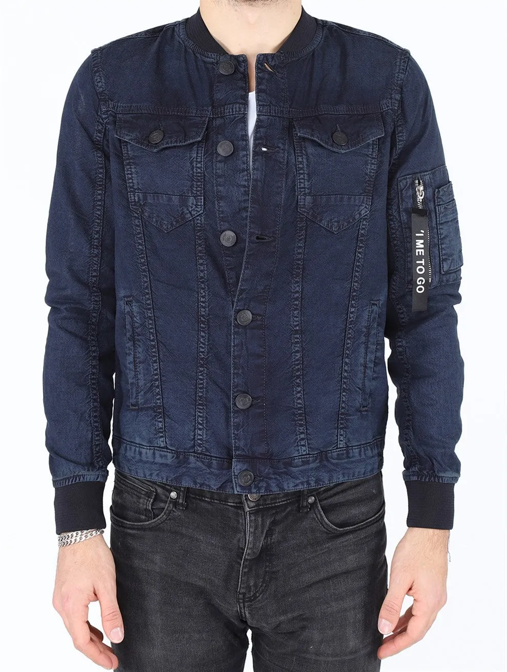 Sidiou Group Men Buttoned Denim Jacket