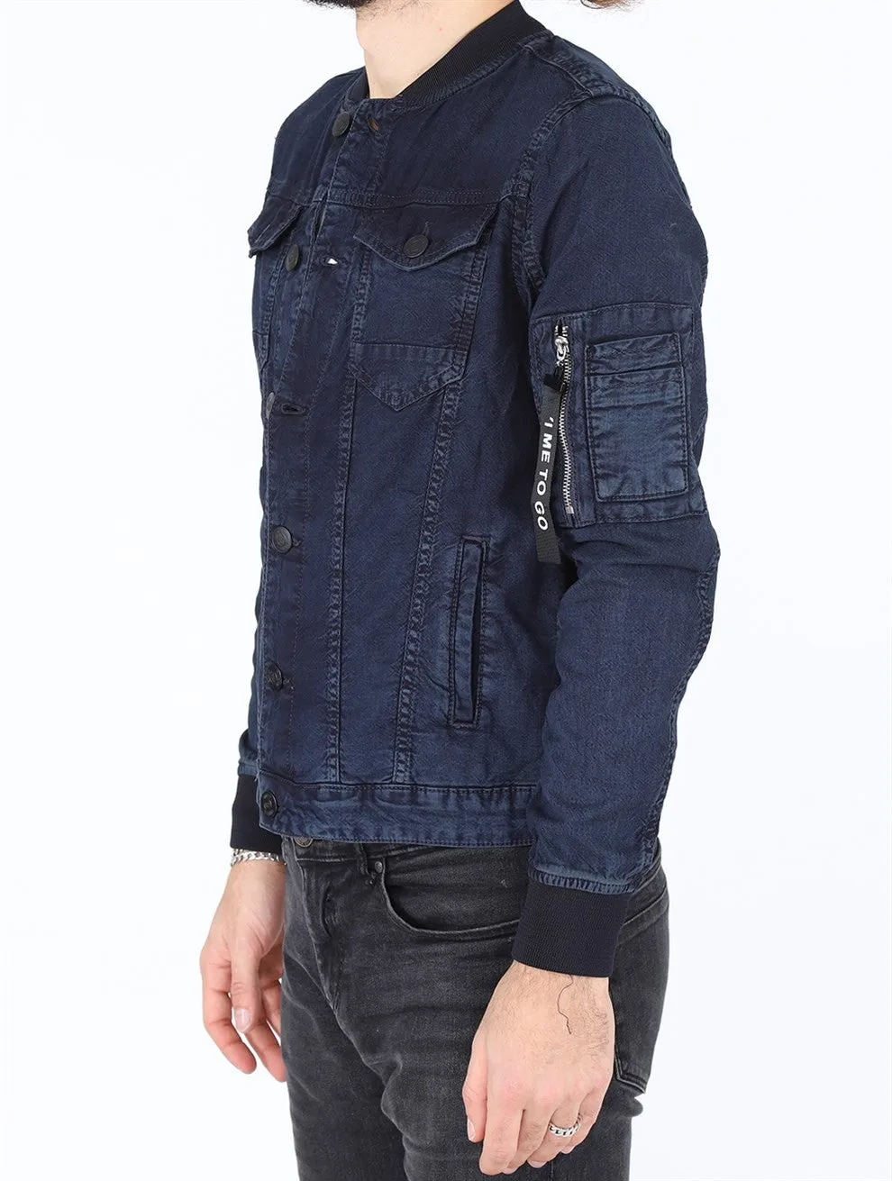Sidiou Group Men Buttoned Denim Jacket