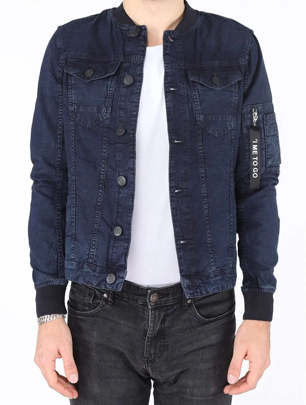 Sidiou Group Men Buttoned Denim Jacket