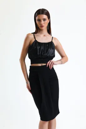 SNS Sense Black Ruched Scuba Pencil Skirt - Smarhon