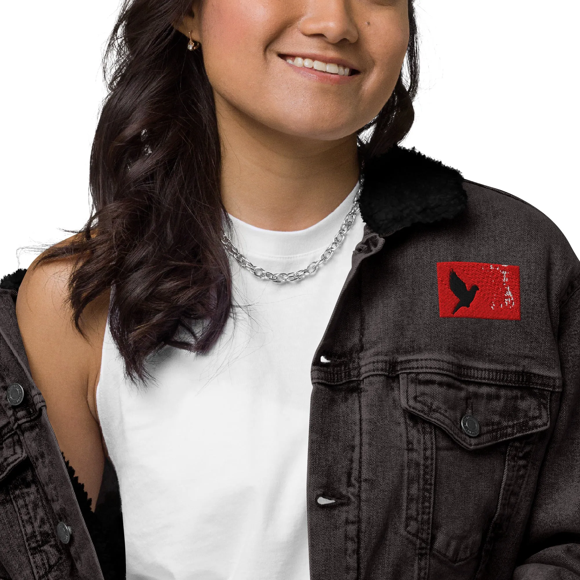 TAKE FLIGHT Unisex Denim Sherpa Jacket