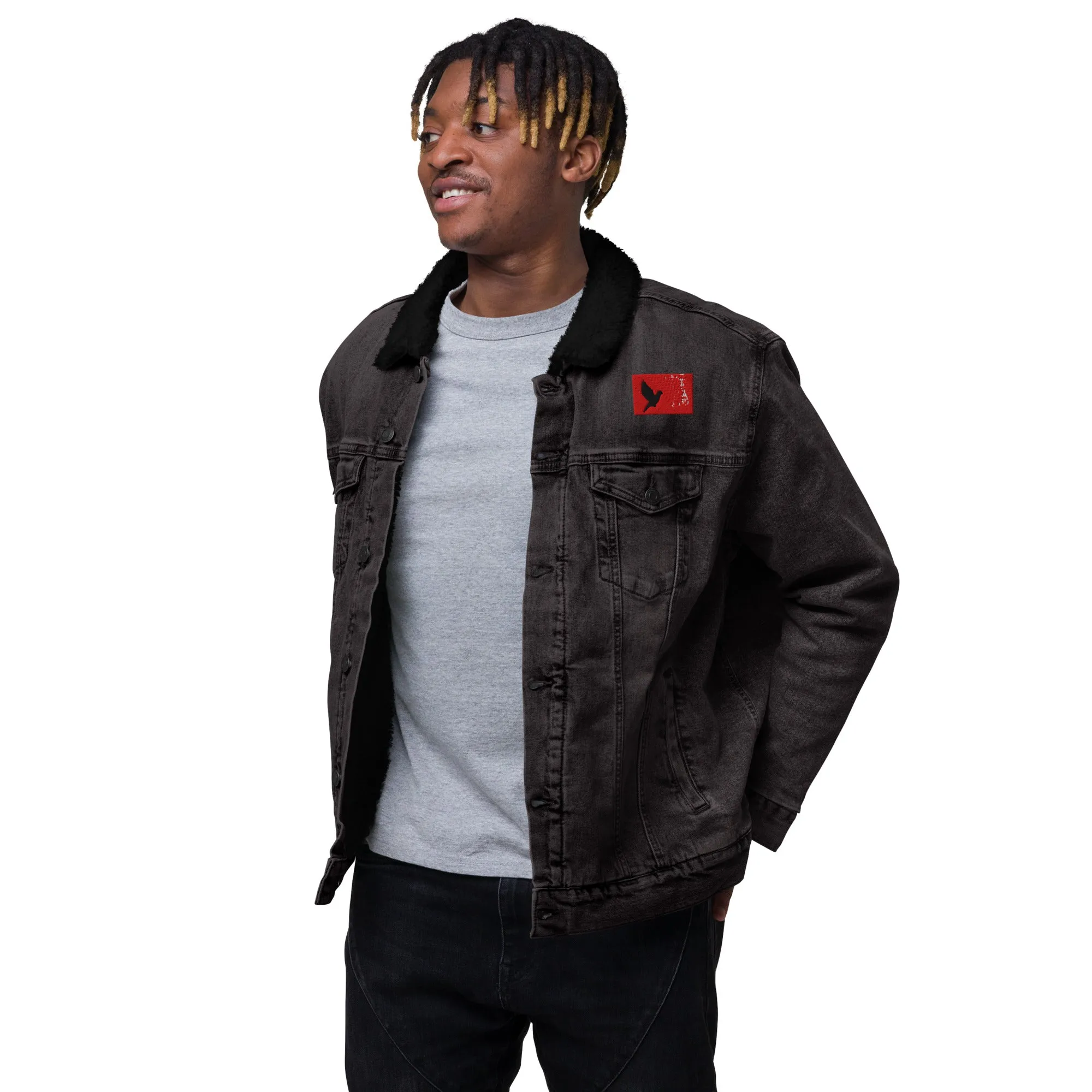 TAKE FLIGHT Unisex Denim Sherpa Jacket