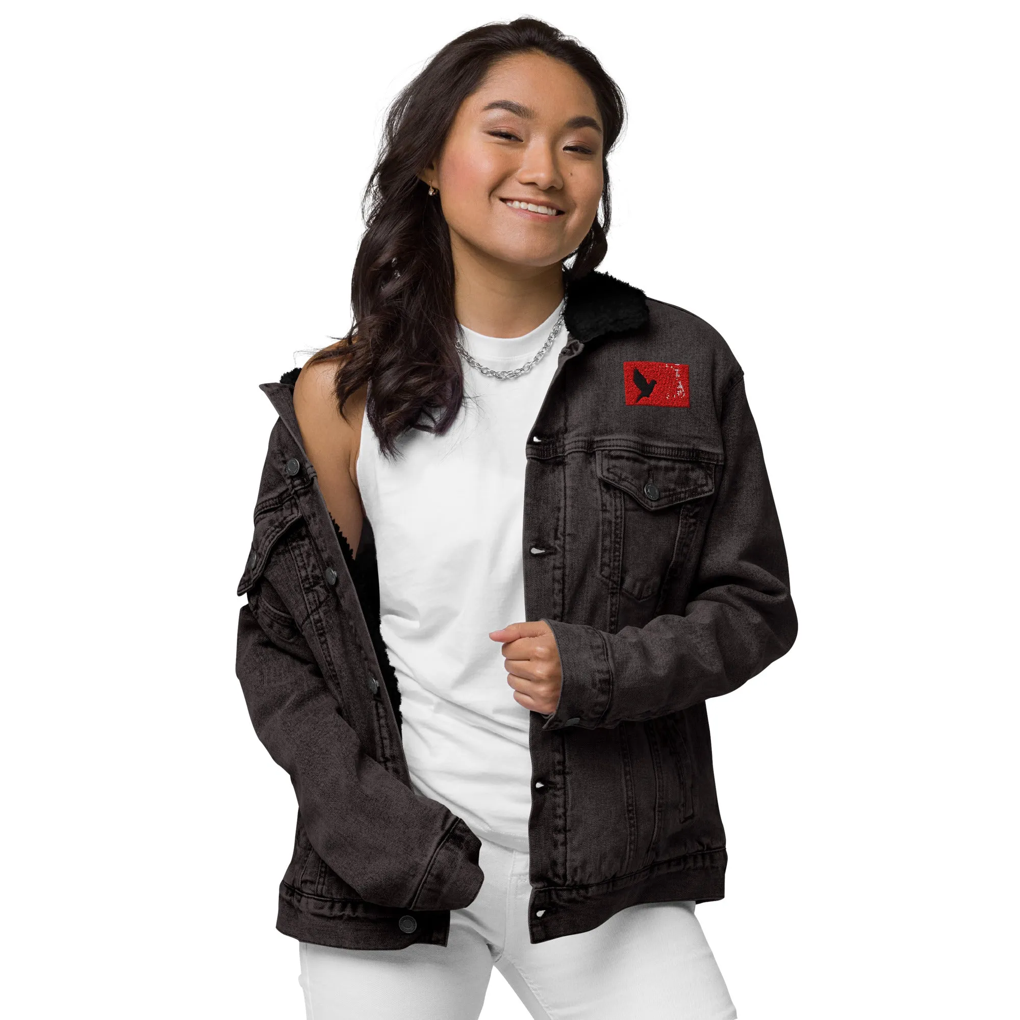 TAKE FLIGHT Unisex Denim Sherpa Jacket