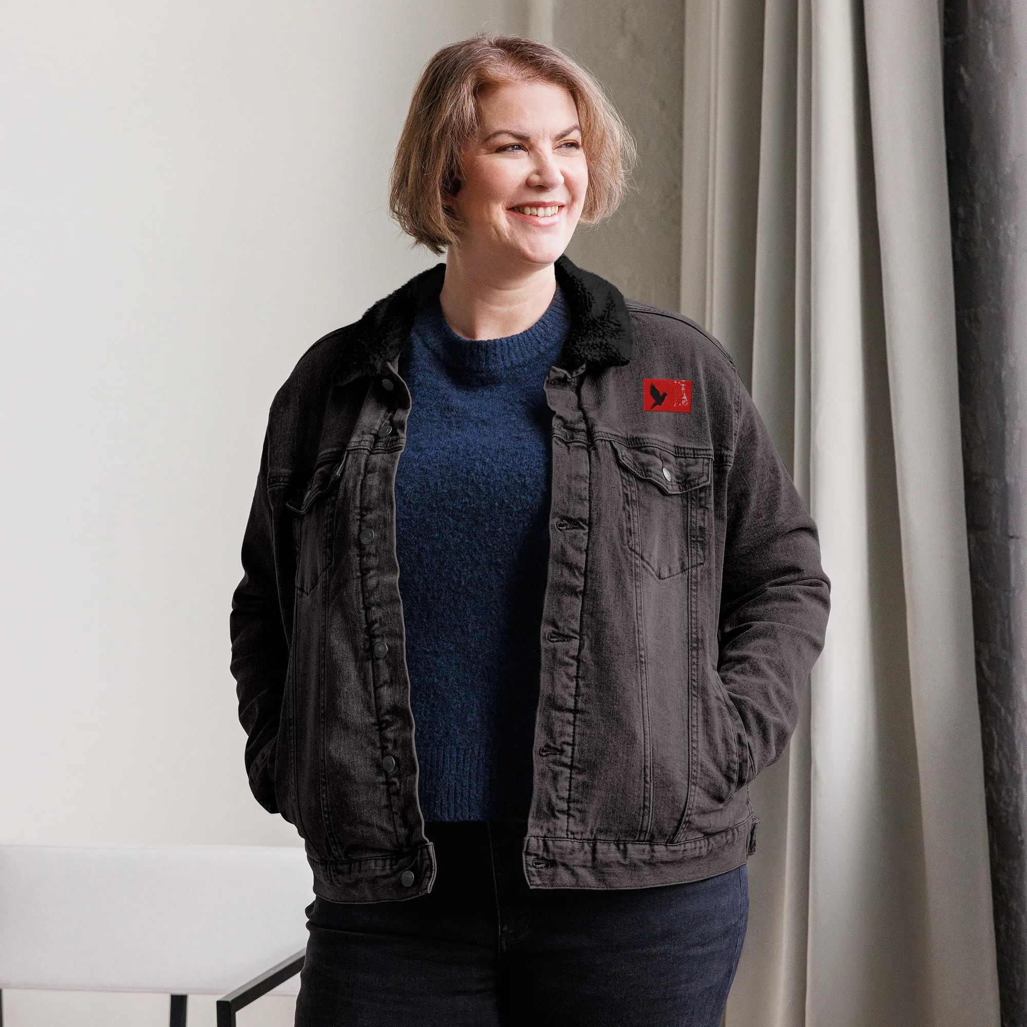 TAKE FLIGHT Unisex Denim Sherpa Jacket