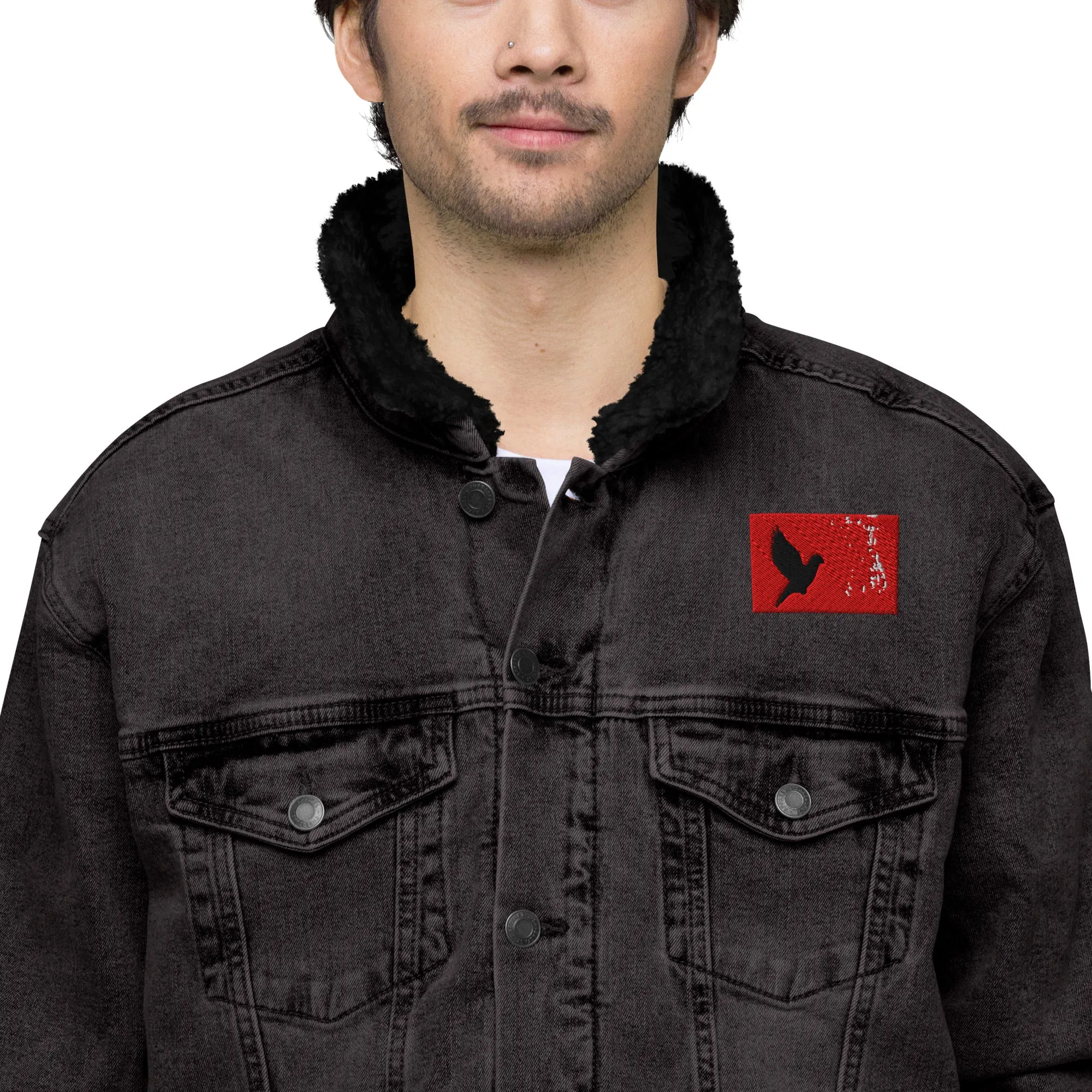 TAKE FLIGHT Unisex Denim Sherpa Jacket
