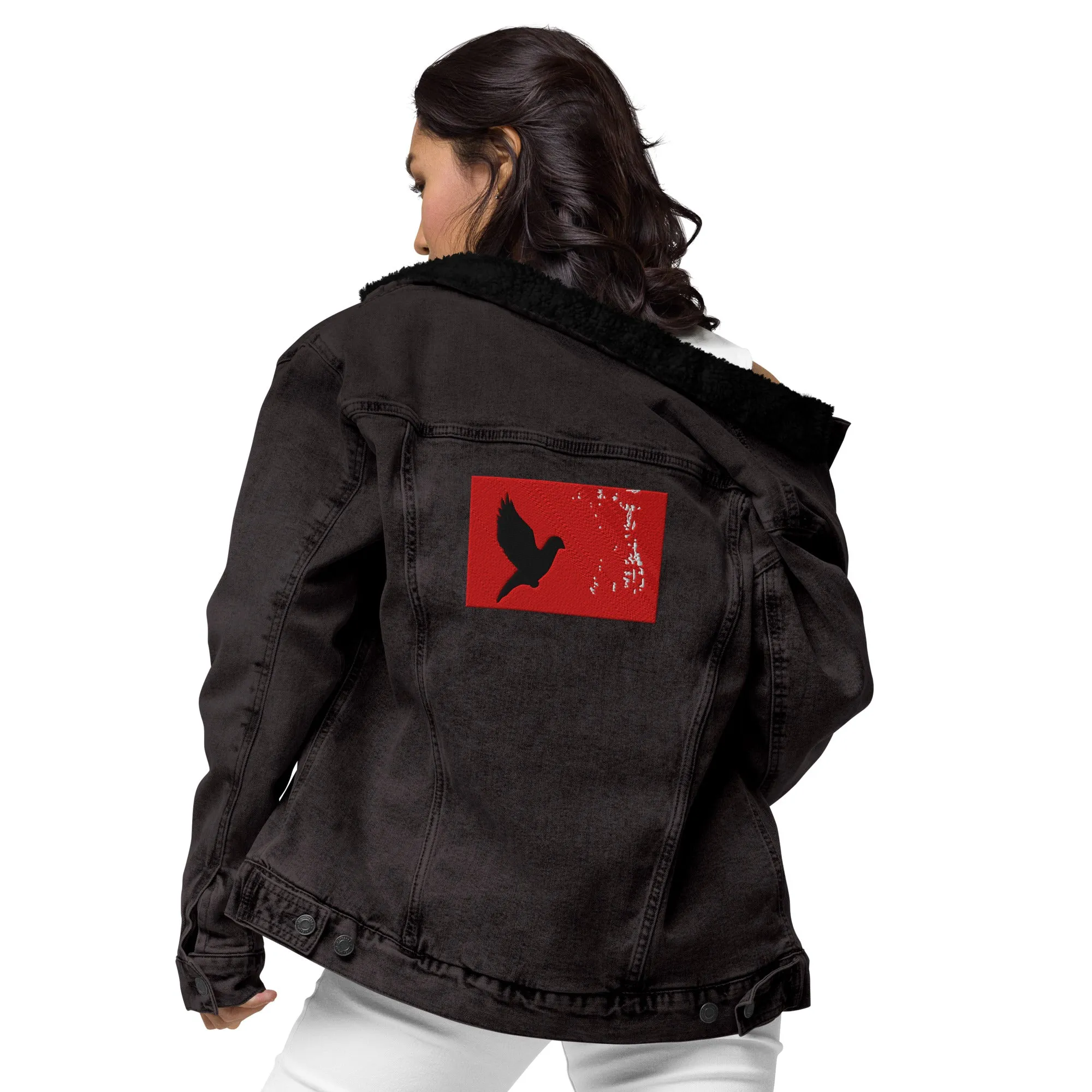 TAKE FLIGHT Unisex Denim Sherpa Jacket
