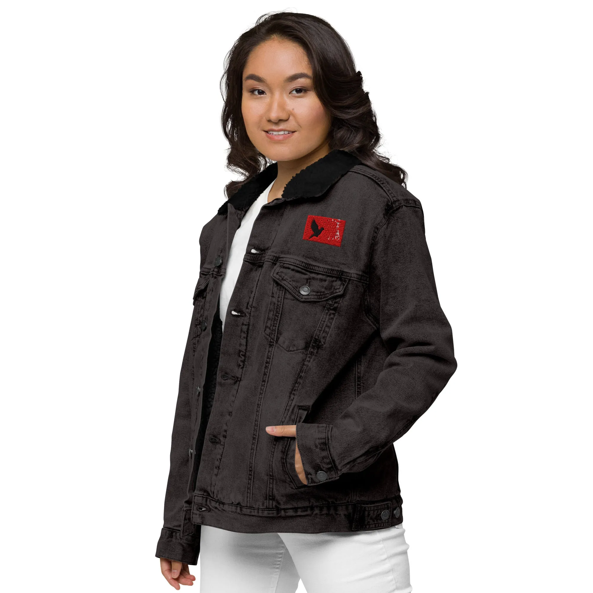 TAKE FLIGHT Unisex Denim Sherpa Jacket