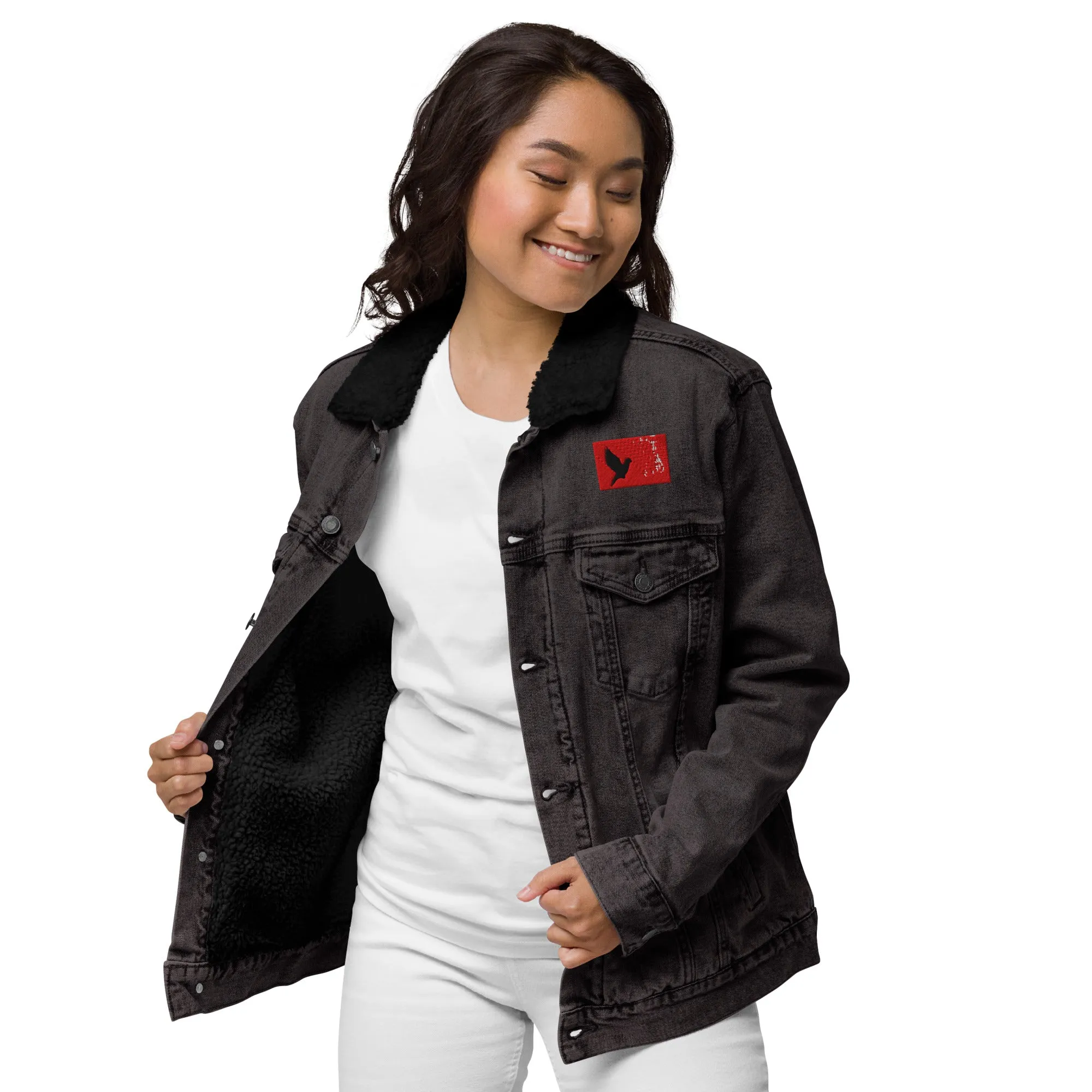 TAKE FLIGHT Unisex Denim Sherpa Jacket
