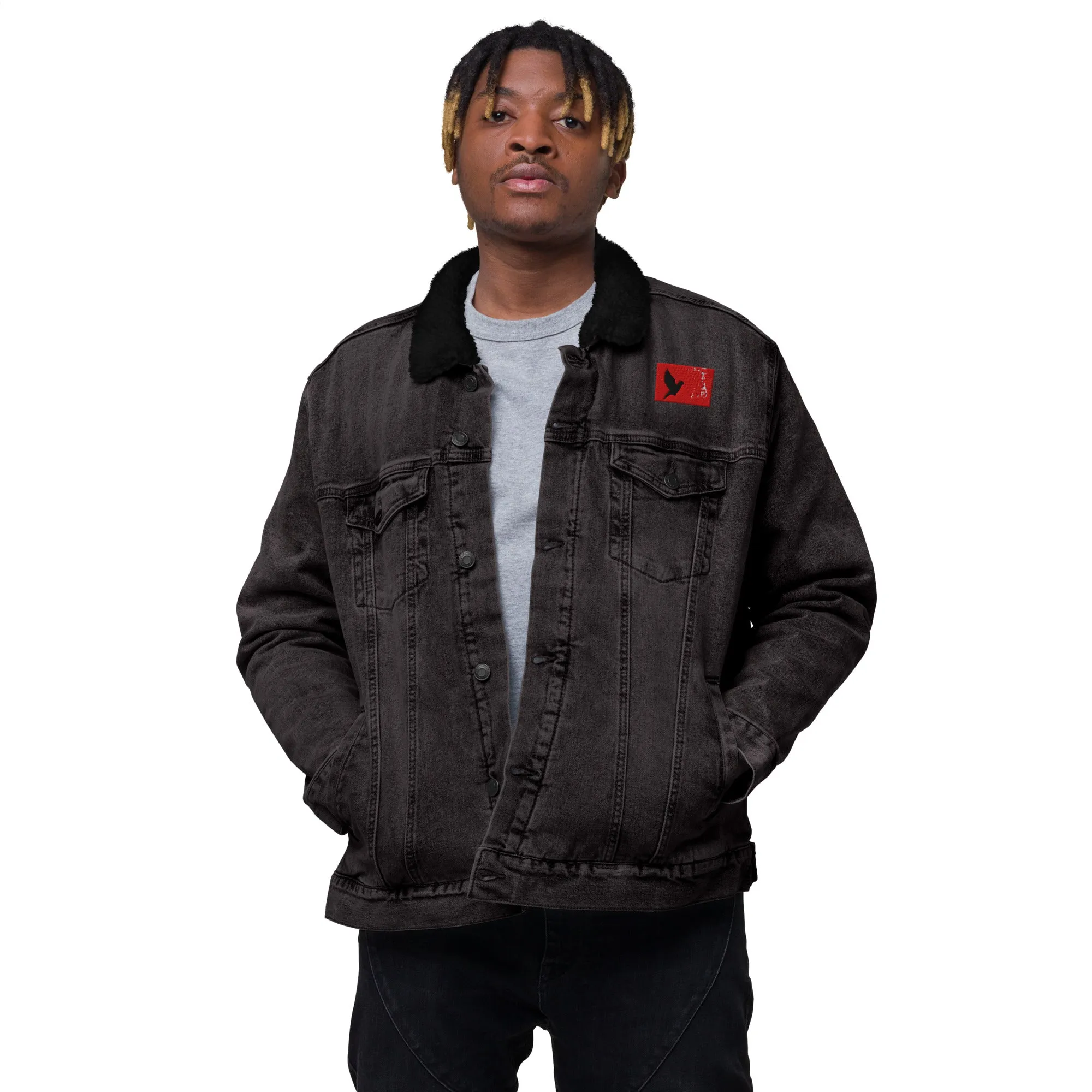 TAKE FLIGHT Unisex Denim Sherpa Jacket