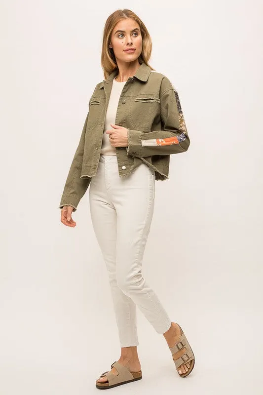 Truckee Stripe Sleeve Denim Jacket
