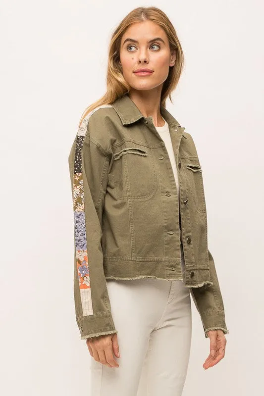Truckee Stripe Sleeve Denim Jacket
