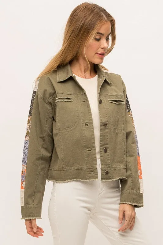 Truckee Stripe Sleeve Denim Jacket