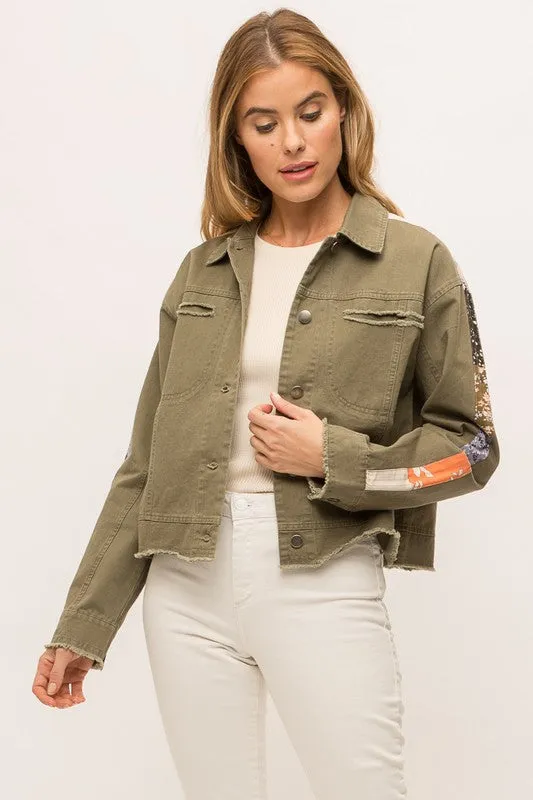 Truckee Stripe Sleeve Denim Jacket