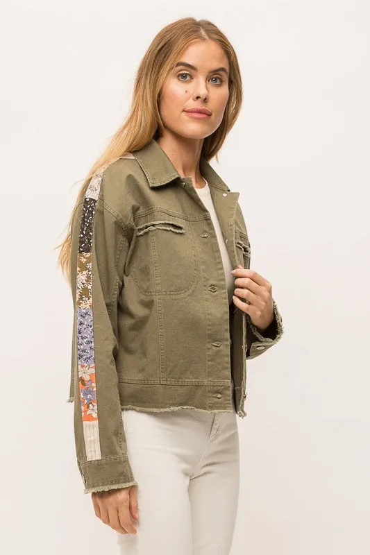 Truckee Stripe Sleeve Denim Jacket