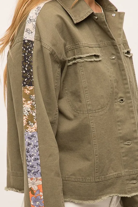 Truckee Stripe Sleeve Denim Jacket