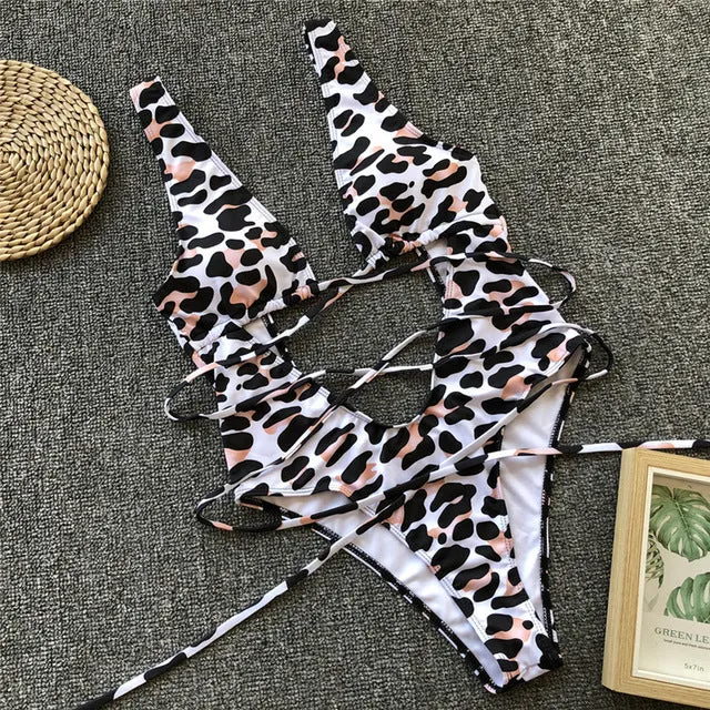 Tye Me Down Animal Print Swimsuit