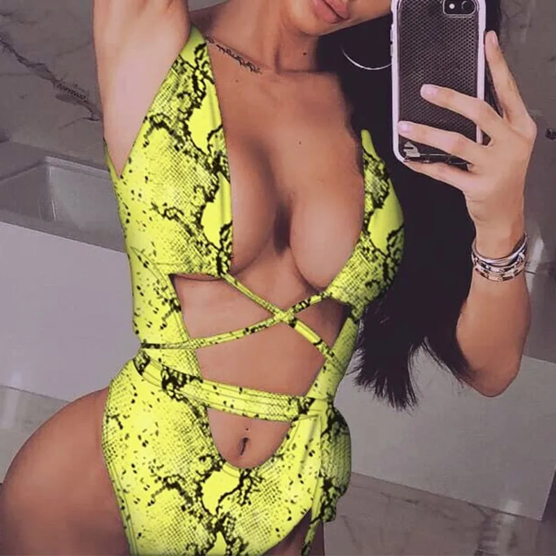 Tye Me Down Animal Print Swimsuit