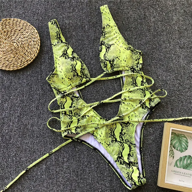 Tye Me Down Animal Print Swimsuit