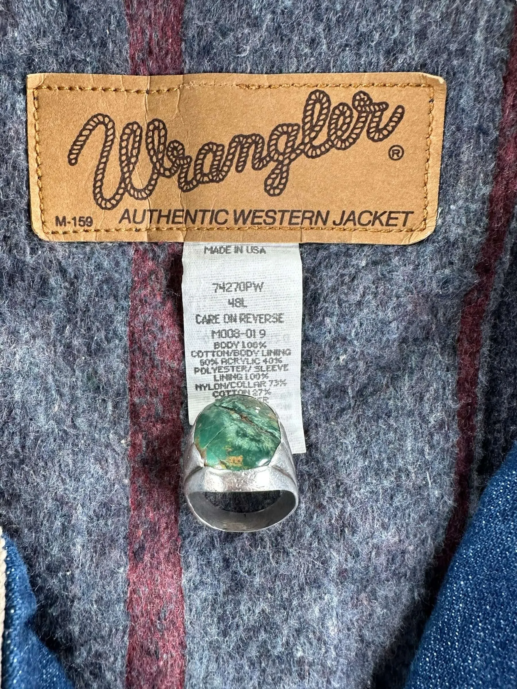 Vintage Wrangler Blanket-Lined M-159 Denim Jacket SZ 48L