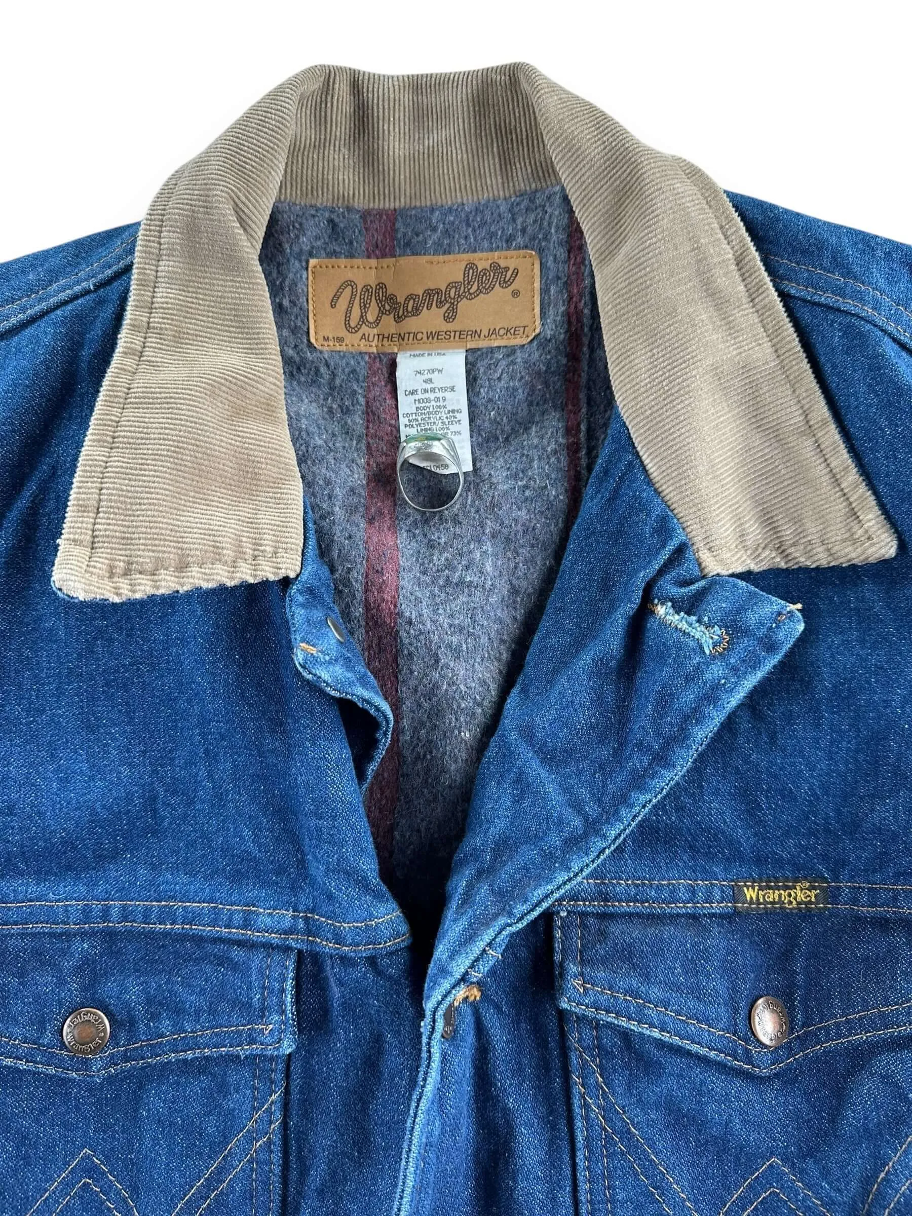 Vintage Wrangler Blanket-Lined M-159 Denim Jacket SZ 48L